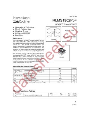 IRLMS1902TRPBF datasheet  